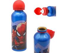 Gourde en aluminium Spider-Man pour enfant (Bleu) | Bouteille de 500 ml étanche, réutilisable et légère pour l'école et les activités en plein air
