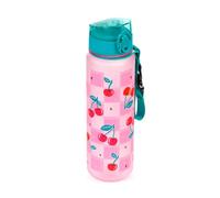 Gourde en plastique renforcÃ© avec bouton-poussoir cerises Puckator Rose 600 ml