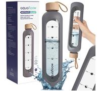 Gourde en verre motivante - AquaFloow - MotivateGlass - 1L - gris