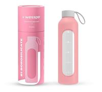 Gourde en verre motivante Wessper B1 BOROSILICATE- 1000ml - Rose