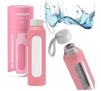 Gourde en verre motivante Wessper B1 BOROSILICATE- 500ml - rose