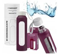 Gourde en verre motivante - Wessper - B1 BOROSILICATE- couleur rubis