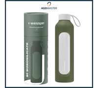 Gourde en verre Wessper, sans BPA, verre borosilicaté, housse de protection, ...