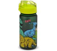 Puckator Gourde Enfant 350ml en Plastique Renforcé avec Couvercle à Bouton-Poussoir - Dinosauria - Dinosaure