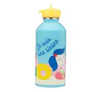 Gourde enfant Acier inoxydable DRAEGER PARIS - Facile à nettoyer - gourde réutilisable - Idéale pour parc, école - Contenance 300ml - 17 cm x 6,5 cm - Bleu - Message inscrit : Je suis une sirène