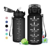 Gourde Enfant avec Paille, Gourde Sport 500ml, Petite Gourde sans BPA, Étanche, Bouteille d'eau avec Marqueur de Temps et Filtre, pour Enfant, Garçon, Fille, Maternelle, l'école, Sport, Camping