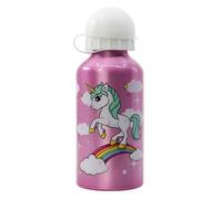 Gourde enfant - Licorne - 400ml - Aluminium - Bouchon de sécurité - Embout buccal