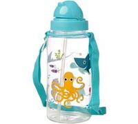 Puckator Bouteille d'Eau (Gourde) Enfant 450ml avec Paille & Cordon Sealife - Vie Marine