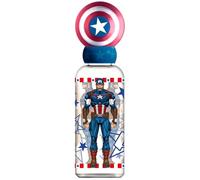 Stor Bouteille d'eau en plastique Marvel Captain America 560 ml pour enfants avec couvercle décoré et personnages 3D.