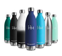Gourde Inox 1L, Bouteille Étanche, Bouteille d'eau Acier Inoxydable à Double Paroi, Réutilisable, sans BPA, Bouteille Isotherme pour Bureau, École, Randonnée, Sport, Voyage, Gym, Enfant ou Adulte