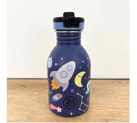 Gourde inox 250 ml 24Bottles Urban Bottle Kids «Space Friends» - paille intégrée, motif galaxie