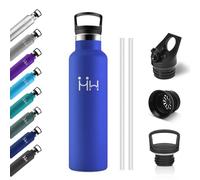 Gourde Inox 750ml, Bouteille Isotherme Acier Inoxydable, Étanche et Réutilisable, Isolation À Double Paroi Sous Vide, Bouteille d'eau avec Paille, sans BPA, pour Adulte, l'école, Alpinisme, Jogging