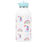 Gourde enfant Acier inoxydable DRAEGER PARIS - Facile à nettoyer - gourde réutilisable - Idéale pour parc, école - Contenance 300ml - 17 cm x 6,5 cm - Blanc - Thème : Licorne