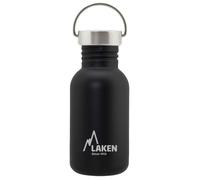 Gourde inox laken basic steel 0,5l noire avec bouchon vintage