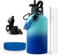 Gourde isotherme, 1 900 ml, en acier inoxydable, capacité de 1,9 litre, avec bec verseur, bouteille thermos à double paroi avec couvercle, pour les activités, les loisirs et les aventures en camping,