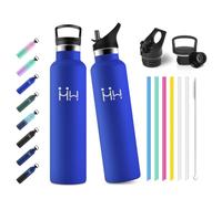 Gourde Isotherme 1L, Gourde avec Paille, Bouteille Étanche, Facile à Nettoyer, Réutilisable, Bouteille D'eau avec Filtre, pour Camping, Randonnée, Sport, Outdoor