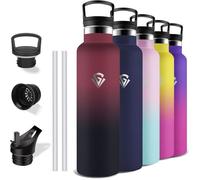 Gourde Isotherme, 1L, Sans Bpa, Paille, Anti Fuite, Gourde Inox, Acier Inoxydable 18/8, Adulte, Double Isolation, Bouteille