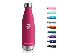 Gourde Isotherme 500ml, Gourde Inox Réutilisable, Bouteille sans BPA, Anti Fuite, Bouteille Isotherme en Acier Inoxydable Double Paroi, Gourde Métal pour Enfant, Bureau, Sport, Yoga, École, Outdoor