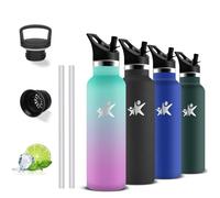 Gourde Isotherme, 500ml Gourde Paille, Bouteille Inox, Anti Fuite, Bouteilles Isothermes, Double Isolation, Avec Poignée, Gourde sans Bpa, Bouteille d'eau pour Randonnée, Camping, Voyage, Aptitude