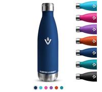 Gourde Isotherme, 750ml Sport, Inox Anti Fuite, Double Paroi Isolante, Metal Sans BPA, Réutilisable, Facile à Transporter, Bouteille d'eau pour École, Bureau, Outdoor, Bleu Foncé