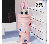 Gourde isotherme avec paille Disney Zootopia Judy/Nick, tasse isotherme durable, boire confortable avec la paille, bouteille d'eau pour la maison/extérieur, merveilleux cadeau d'anniversaire, matériau