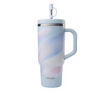 Gourde Isotherme Avec Paille Travel Cup Aura Bleu Pastel - 90 Cl - Qwetch