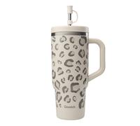 Gourde Isotherme Avec Paille Travel Cup Sable Léopard - 90 Cl - Qwetch