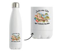 Gourde Isotherme BD Une Fille | Bouteille Inox Double Paroi 500 ml Froid 24 h Chaud 12 h | Sport Bureau Randonnée Vélo | Idée Cadeau Bédéphile Noël Départ