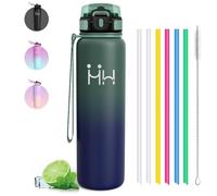 Gourde Isotherme - Bouteille 1l - Bouteilles Isothermes - Gourde Isotherme avec Paille - Double Isolation - Gourdes Inox - Facile à Nettoyer, Bouteille Thermos pour Randonnée, Sport, Yoga, Camping