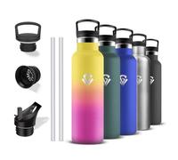 Gourde Isotherme, Bouteille Isotherme 500ml, Bouteille Inox, Anti Fuite, Bouteilles Isothermes, Double Isolation, 24h Froid & 12h Chaud, Bouteille d'eau pour Voyage, Running, Randonnée, Camping