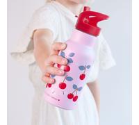 Gourde isotherme - A Little Lovely Company - Cerise - Acier inoxydable - Enfant - Rose