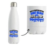 Gourde Isotherme chauffeur routier magnifique | modèle 3 | Bouteille Inox Double Paroi 500 ml Froid 24 h Chaud 12 h | Sport Bureau Randonnée Vélo | Idée Cadeau Noël Départ