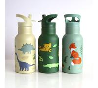 A Little Lovely Company – Gourde isotherme Dinosaures – Acier 350 ml – Beige – Enfants