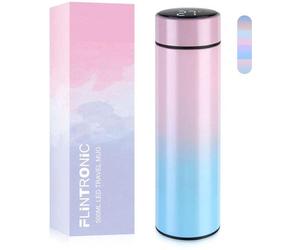 Gourde isotherme en acier inoxydable 304, gourde de 500 ml à isolation sous vide avec affichage de la température sur écran tactile LED, gourde en acier inoxydable étanche, sans BPA