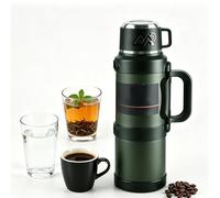 Gourde isotherme en acier inoxydable 316 de 2,5 l, anti-fuite, avec infuseur à thé et poignée de transport, garde au chaud/froid pendant 72 h, pour camping, pêche, voyage