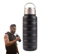 Gourde isotherme en acier inoxydable pour randonnée, bouteille isotherme portable pour boissons chaudes, 1000 ml, pour entraînement, randonnée, voyage, camping, cyclisme, extérieur