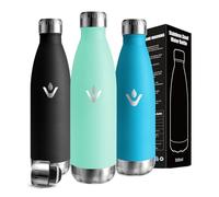 Gourde Isotherme, Gourde 500ml, Gourdes Inox, 24h Froid & 12h Chaud, Gourdes Metal sans Bpa, Double Vide, Facile à Transporter, Bouteille d'eau pour l'École, Bureau, Camping, Cuisine, Voyage