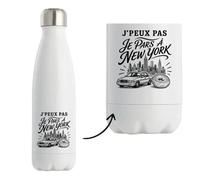 Gourde Isotherme J’peux pas je pars à New York J'peux pas minimaliste | Bouteille Inox Double Paroi 500 ml Froid 24 h Chaud 12 h | Sport Bureau Randonnée Vélo | Cadeau Homme Femme Anniversaire