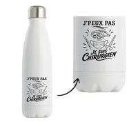Gourde Isotherme J’peux pas je suis Chirurgien J'peux pas minimaliste | Bouteille Inox Double Paroi 500 ml Froid 24 h Chaud 12 h | Sport Bureau Randonnée Vélo | Cadeau Homme Femme Anniversaire