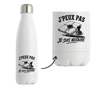 Gourde Isotherme J’peux pas je suis Notaire | Bouteille Inox Double Paroi 500 ml Froid 24 h Chaud 12 h | Sport Bureau Randonnée Vélo | Cadeau Homme Femme Anniversaire