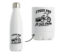 Gourde Isotherme J’peux pas je suis Papa J'peux pas minimaliste | Bouteille Inox Double Paroi 500 ml Froid 24 h Chaud 12 h | Sport Bureau Randonnée Vélo | Cadeau Homme Femme Anniversaire