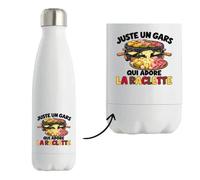 Gourde Isotherme Juste un gars qui adore la raclette | Bouteille Inox Double Paroi 500 ml Froid 24 h Chaud 12 h | Sport Bureau Randonnée Vélo | Cadeau Gourmand Homme Femme Anniversaire
