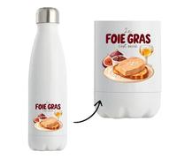 Gourde Isotherme Le foie gras c'est sacré | Bouteille Inox Double Paroi 500 ml Froid 24 h Chaud 12 h | Sport Bureau Randonnée Vélo | Idée Cadeau Gourmand Cuisine Noël Départ