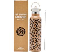 Gourde isotherme léopard marron (600 ml)