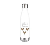 Gourde Isotherme Mamie Personnalisée 750 ml Léopard - Cadeau Fête des Mamies 2026 - Bouteille Inox Double Paroi - Jeune Mamie Active et Moderne petit coeur