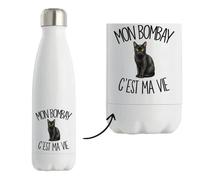 Gourde Isotherme Mon Bombay c'est ma vie | Bouteille Inox Double Paroi 500 ml Froid 24 h Chaud 12 h | Sport Bureau Randonnée Vélo | Cadeau Propriétaire Chat Homme Femme Anniversaire