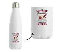 Gourde Isotherme Notaire Formidable | Bouteille Inox Double Paroi 500 ml Froid 24 h Chaud 12 h | Sport Bureau Randonnée Vélo | Idée Cadeau Noël Départ