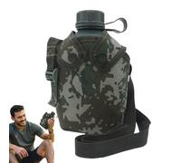 Gourde Isotherme Pour Cantine - Gourde Isotherme Pour L'extérieur | Portable Porte-liquides Isotherme Avec Housse Tactique, Porte-gobelet Étanche De Style Militaire Pour La Randonnée, 20 X 14 X 7 Cm