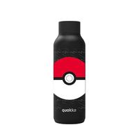 Gourde isotherme Quokka Solid Pokémon Jet Black Pokeball en acier inoxydable 510 ml - Double paroi sous vide, 12 h chaud, 18 h froid, large goulot, anti-fuite, idée cadeau