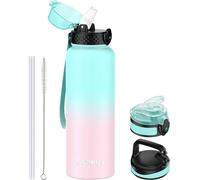 Gourde isotherme robuste de 1,2 litre avec support pour bâton et bouchon à vis